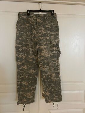 Men's Digital ACU Camo Cargo Pants - Olive/Beige 31-35x29.5-32.5